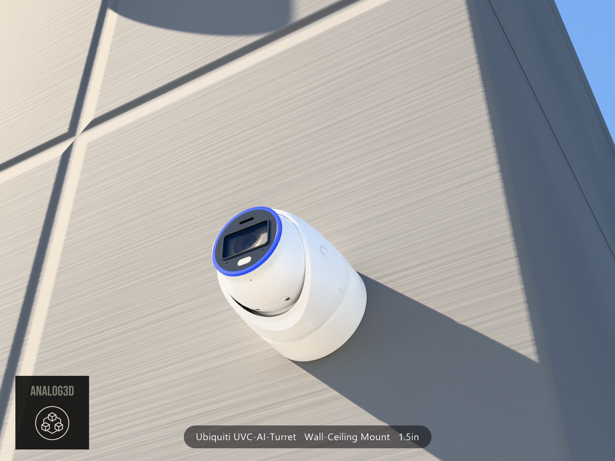 UVC-AI-Turret wall-ceiling mount - camera on concrete (installed scene)