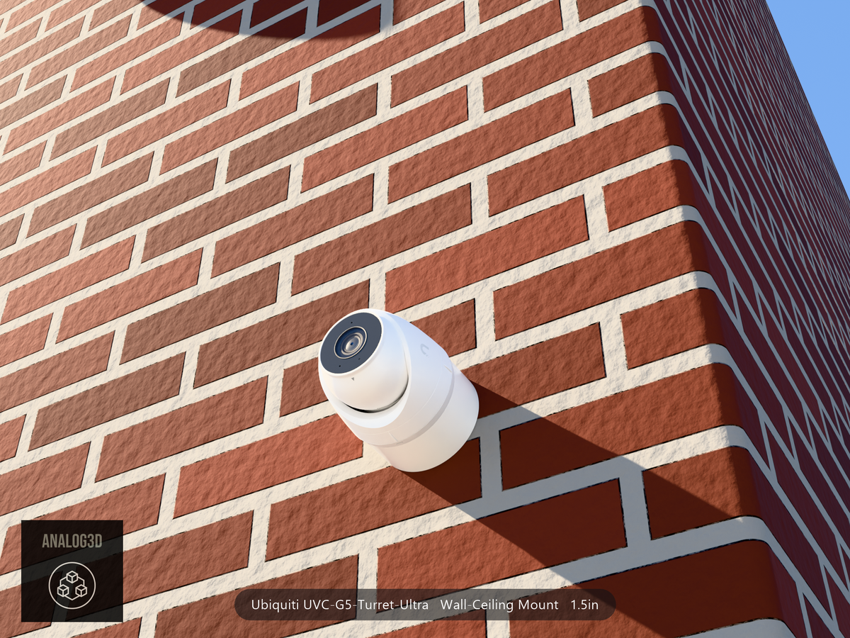 UVC-G5-Turret-Ultra wall-ceiling mount - camera on brick (installed scene)