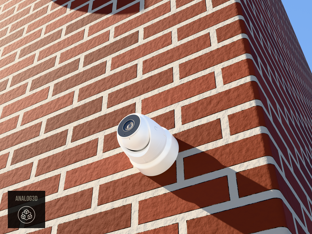 UVC-G5-Turret-Ultra wall-ceiling mount - camera on brick (installed scene)