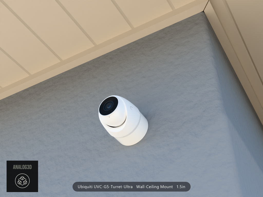 UVC-G5-Turret-Ultra wall-ceiling mount - camera on stucco (installed scene)