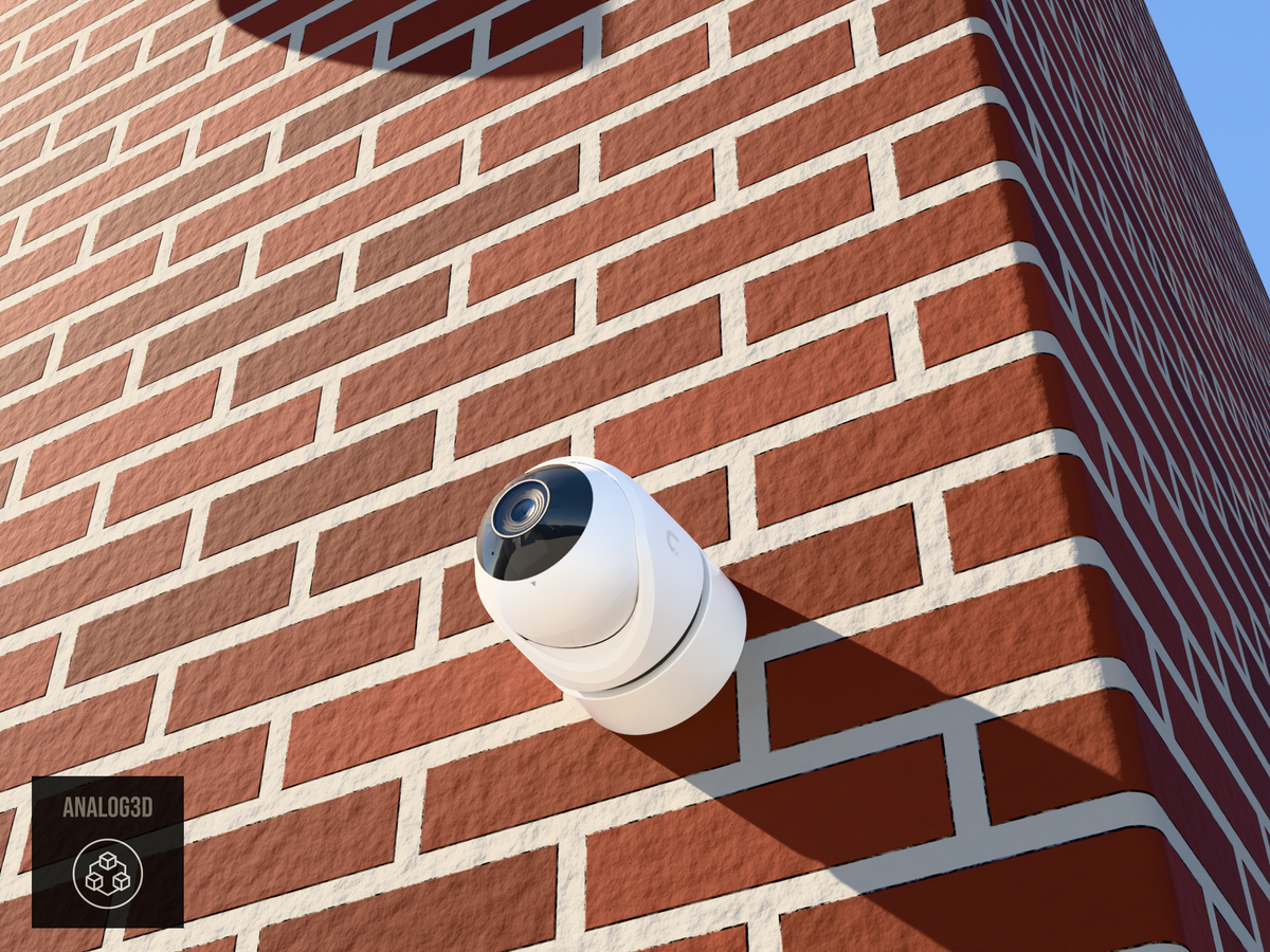 UVC-G6-Turret wall-ceiling mount - camera on brick (installed scene)