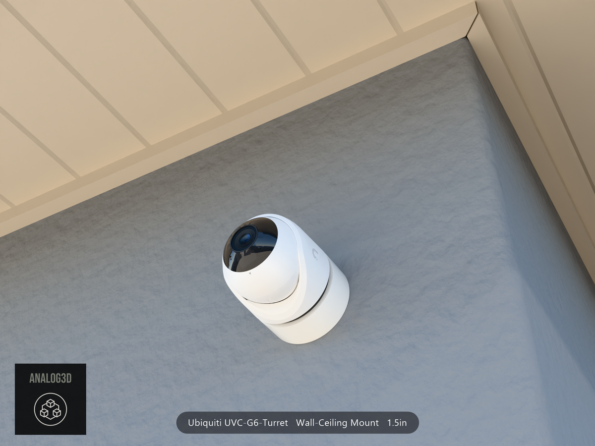 UVC-G6-Turret wall-ceiling mount - camera on stucco (installed scene)