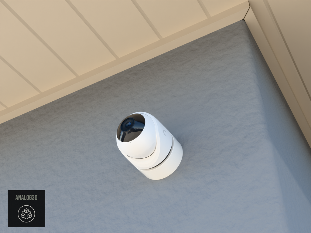 UVC-G6-Turret wall-ceiling mount - camera on stucco (installed scene)