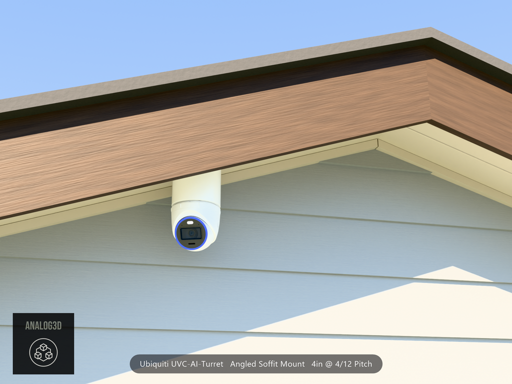 Custom Angled Soffit Mount for UniFi UVC-AI Turret (Parametric)