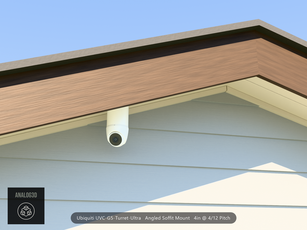 Custom Angled Soffit Mount for UniFi UVC-G5 Turret Ultra (Parametric)