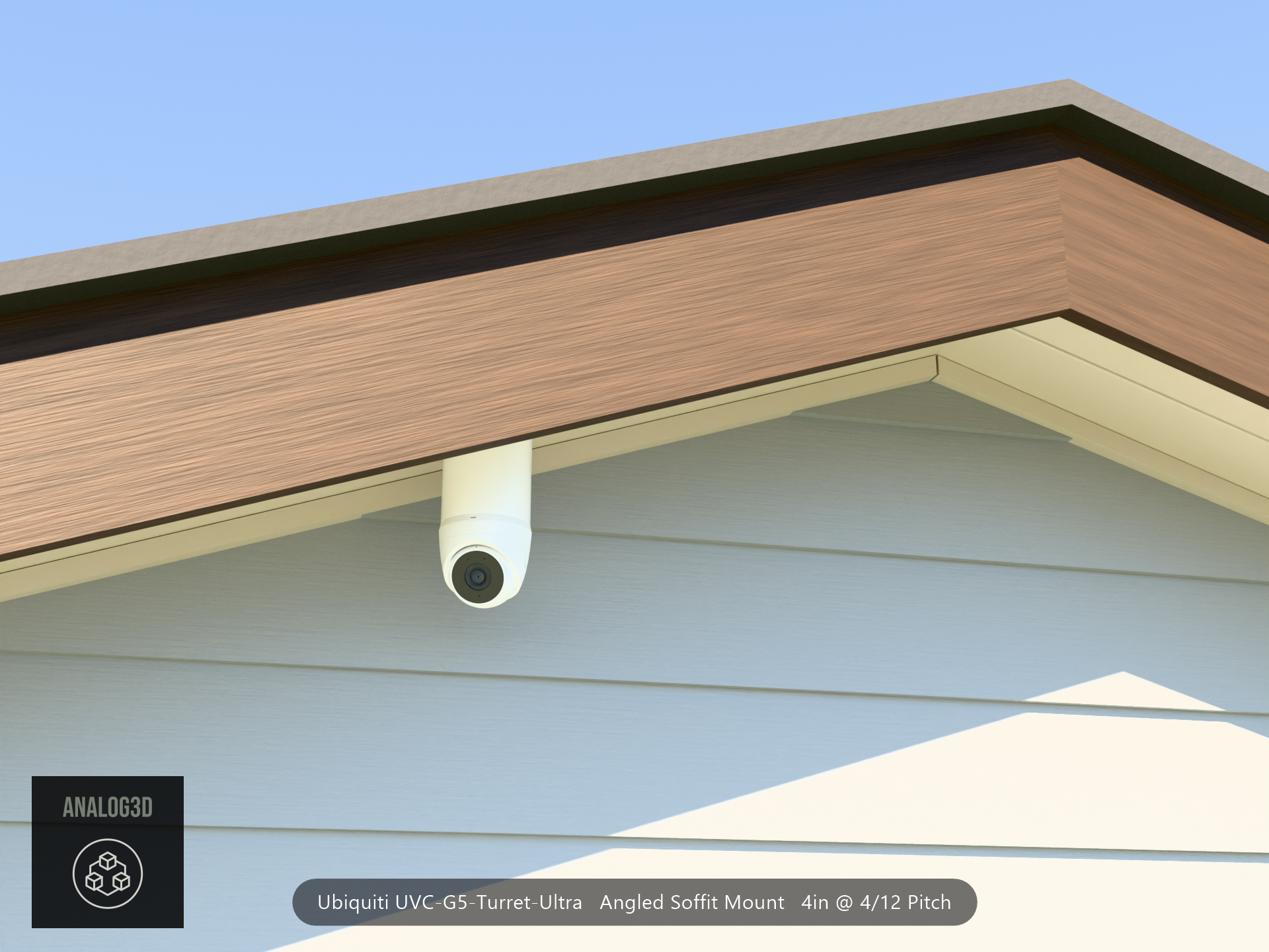 Custom Angled Soffit Mount for UniFi UVC-G5 Turret Ultra (Parametric)