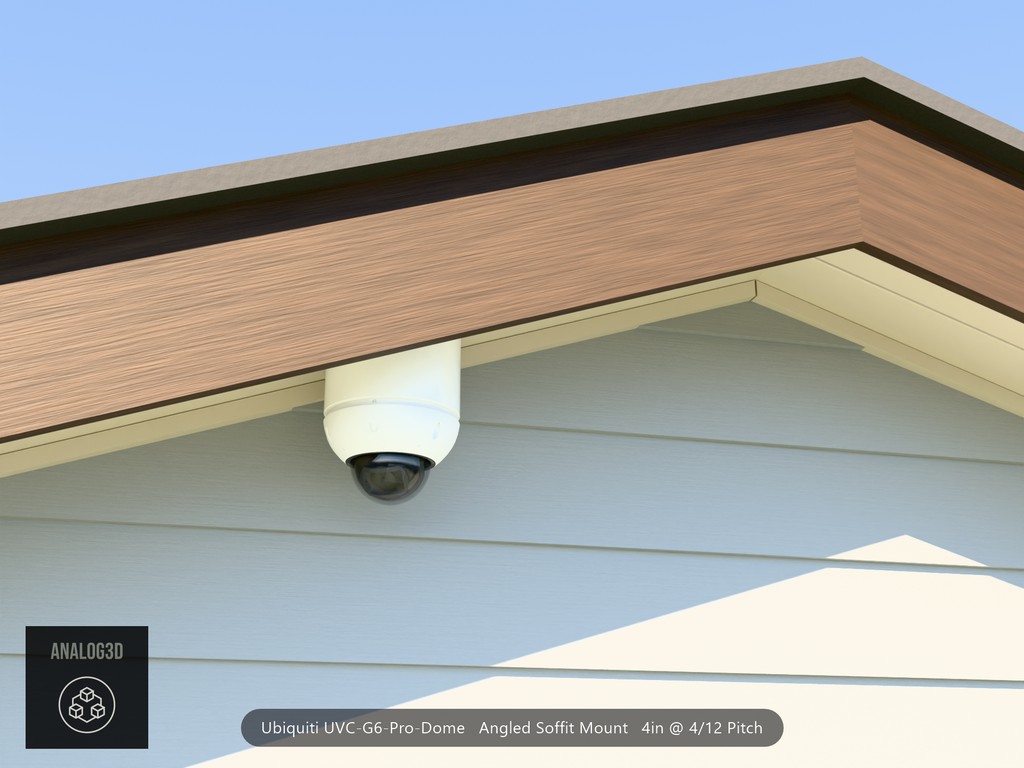 Custom Angled Soffit Mount for UniFi UVC-G6 Pro Dome (Parametric)