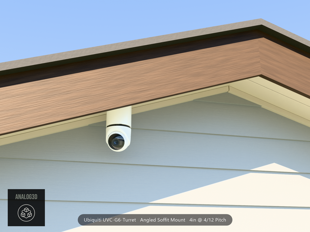 Custom Angled Soffit Mount for UniFi UVC-G6 Turret (Parametric)