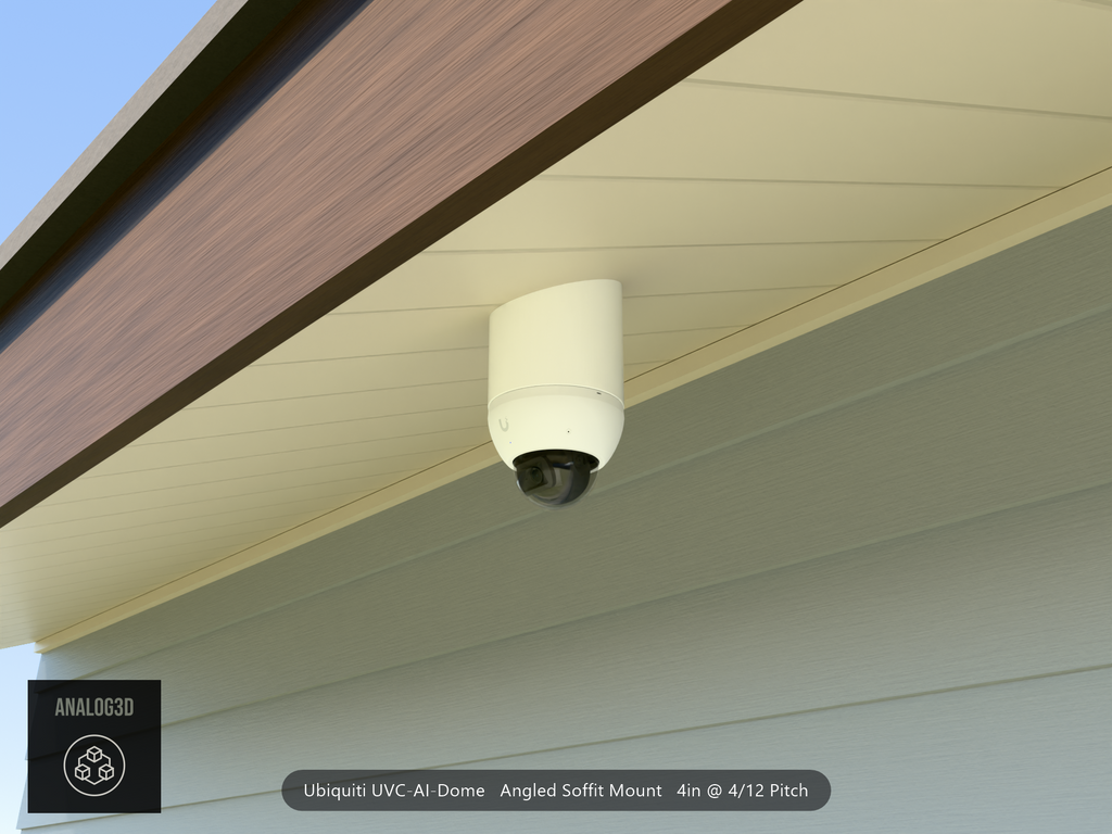 Custom Angled Soffit Mount for UniFi UVC-AI Dome (Parametric)
