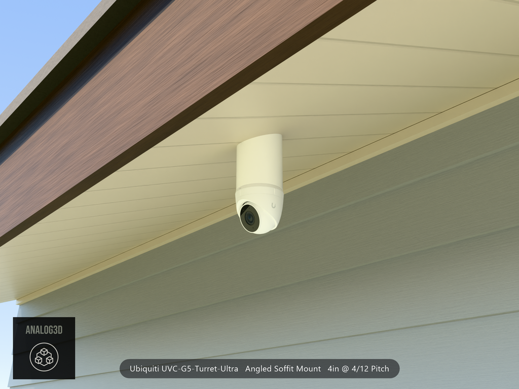 Custom Angled Soffit Mount for UniFi UVC-G5 Turret Ultra (Parametric)