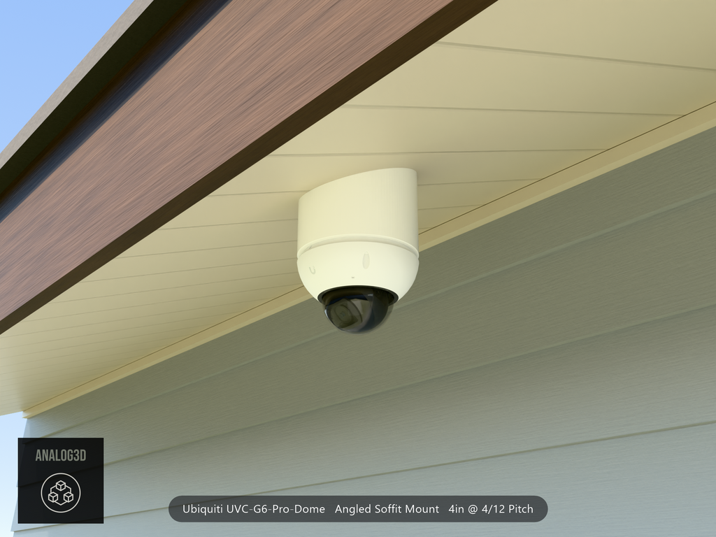 Custom Angled Soffit Mount for UniFi UVC-G6 Pro Dome (Parametric)