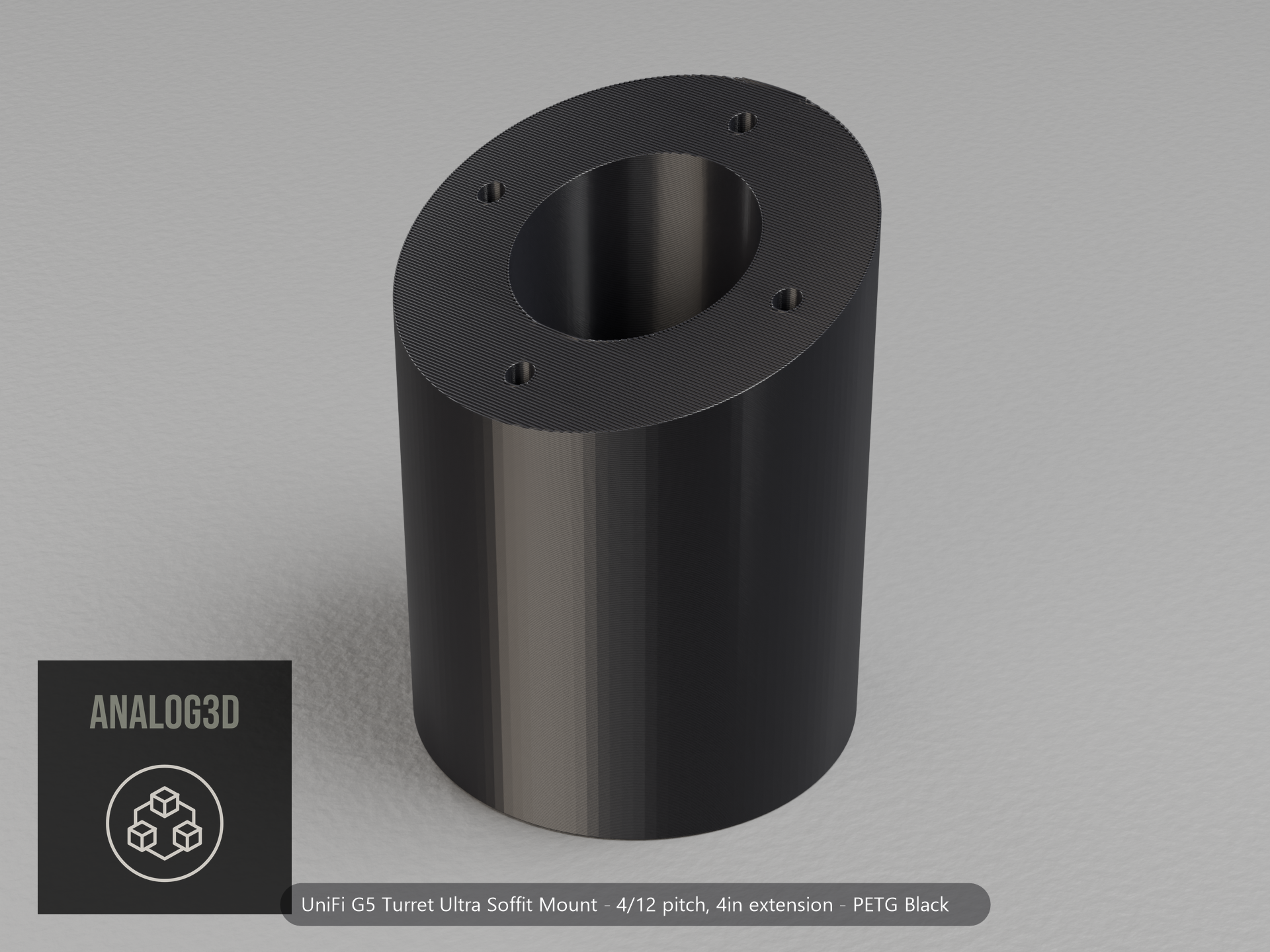 g5-turret-ultra-soffit — black PETG product render