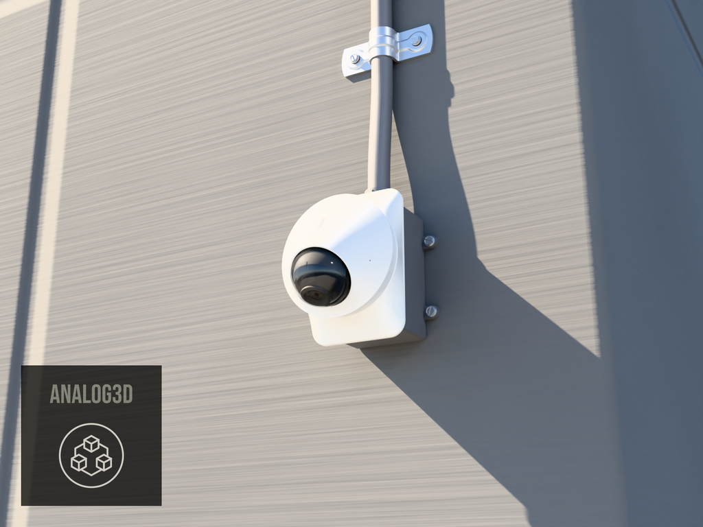 UVC-G5-Dome Extra Wide adapter on a single gang weatherproof box, concrete wall