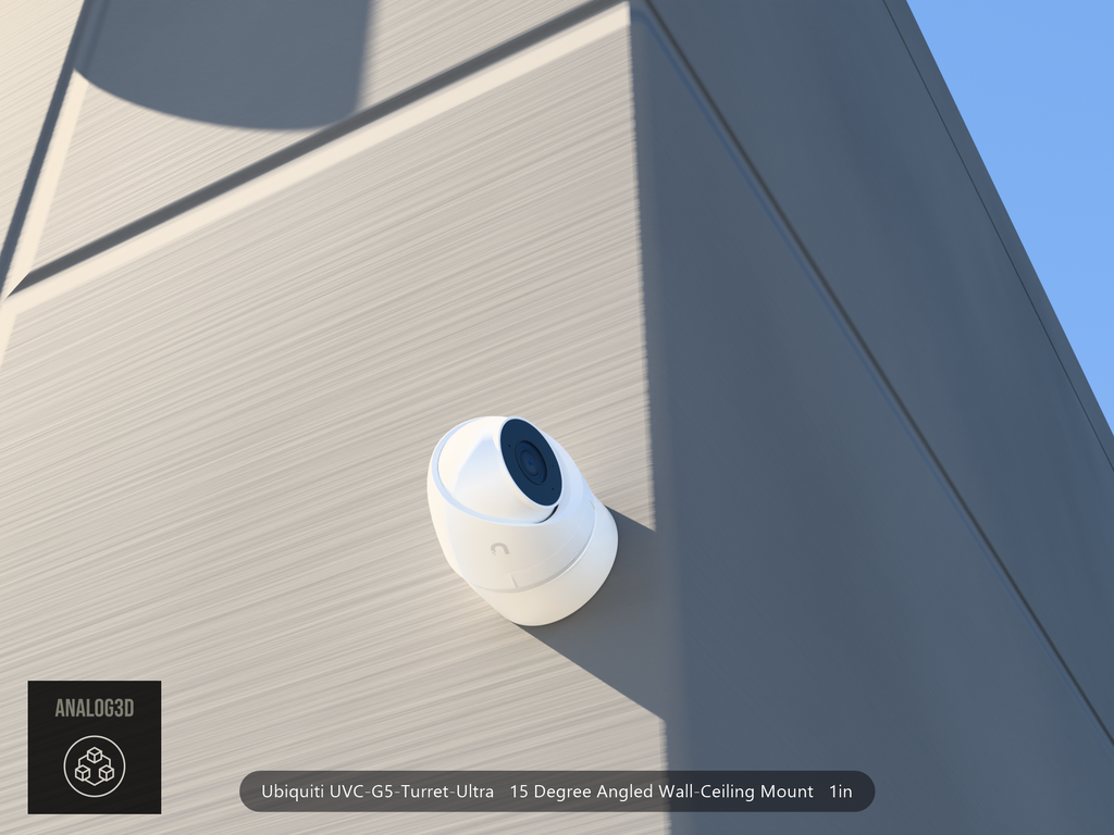 UVC-G5-Turret-Ultra angled wall-ceiling mount — 15° on concrete (installed scene)