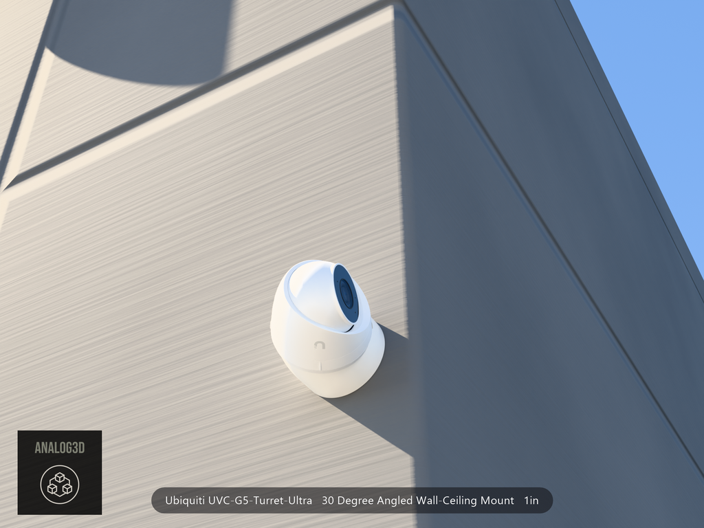 UVC-G5-Turret-Ultra angled wall-ceiling mount - 30 degrees on concrete (installed scene)