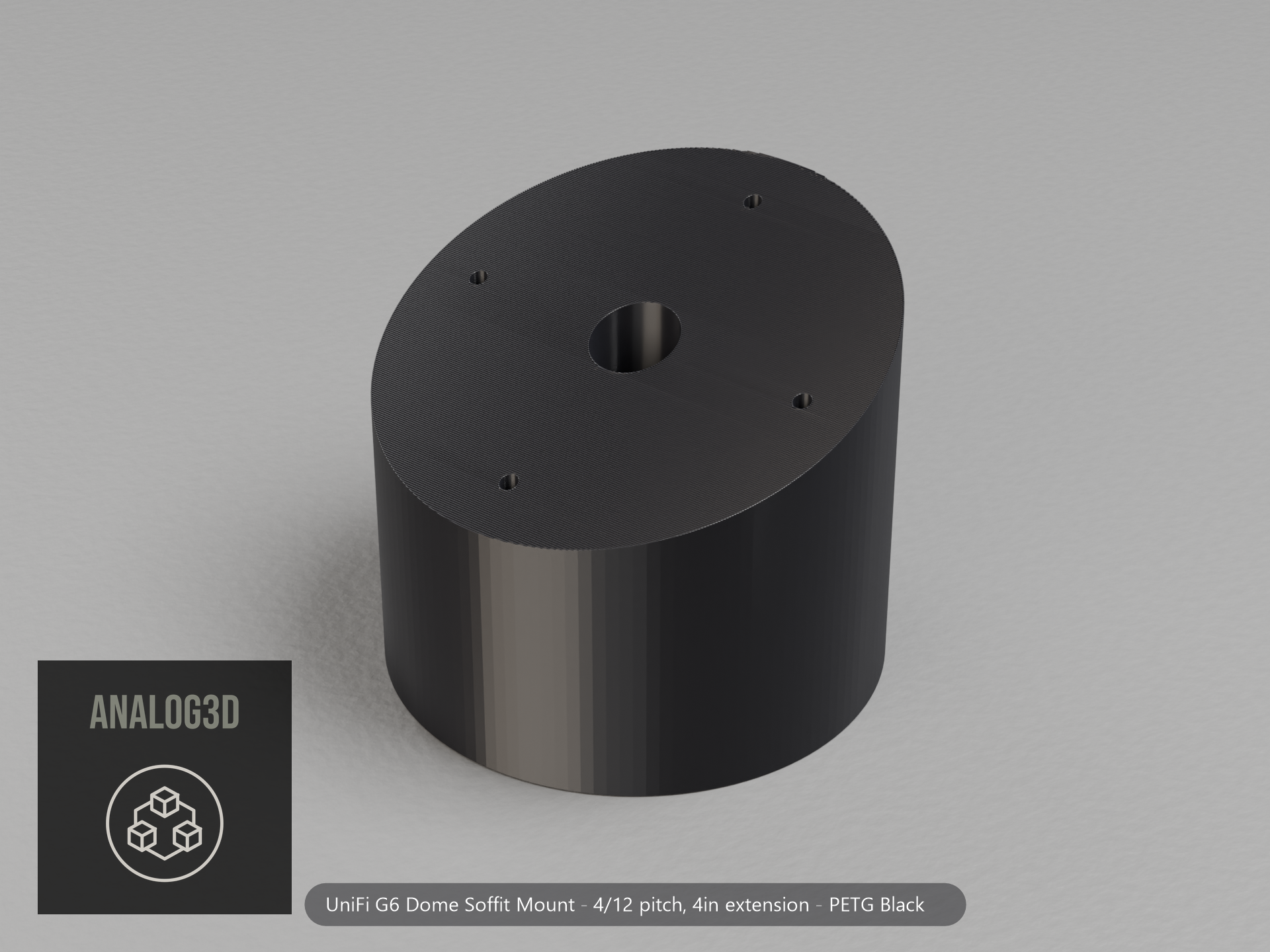 g6-dome-soffit — black PETG product render