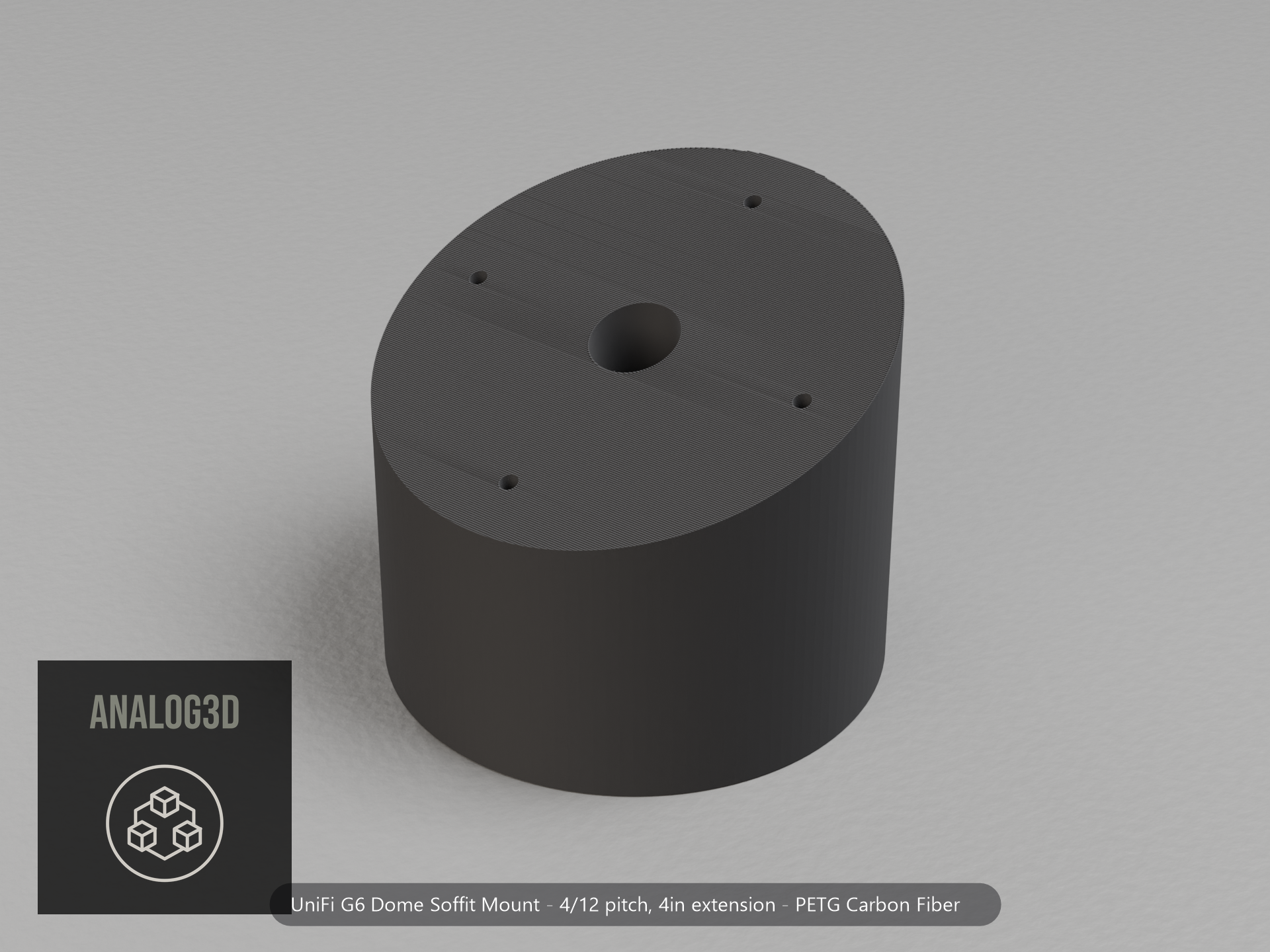 g6-dome-soffit — carbon PETG product render