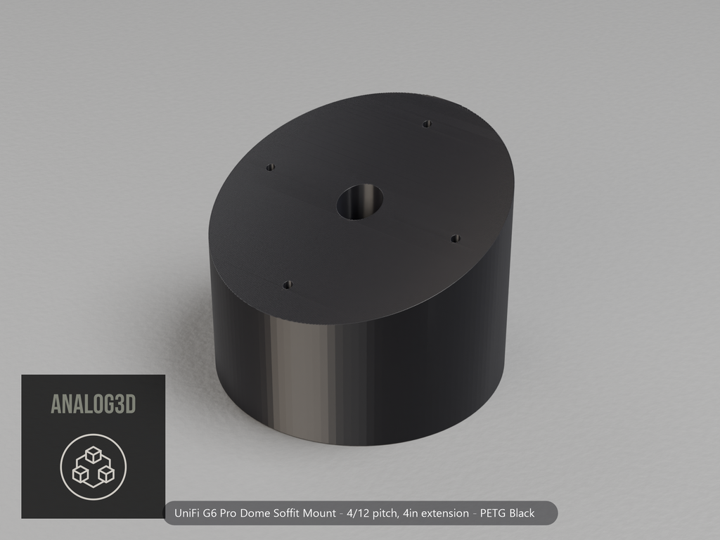 g6-pro-dome-soffit — black PETG product render