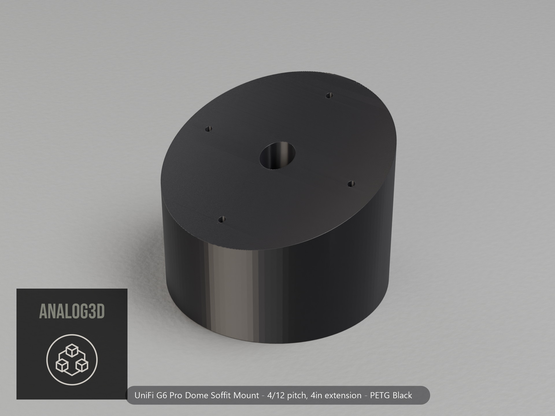g6-pro-dome-soffit — black PETG product render