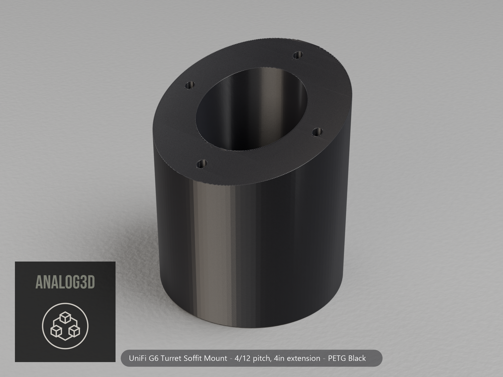 g6-soffit-mount — black PETG product render