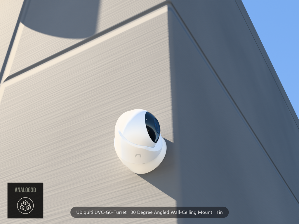 UVC-G6-Turret angled wall-ceiling mount - 30 degrees on concrete (installed scene)