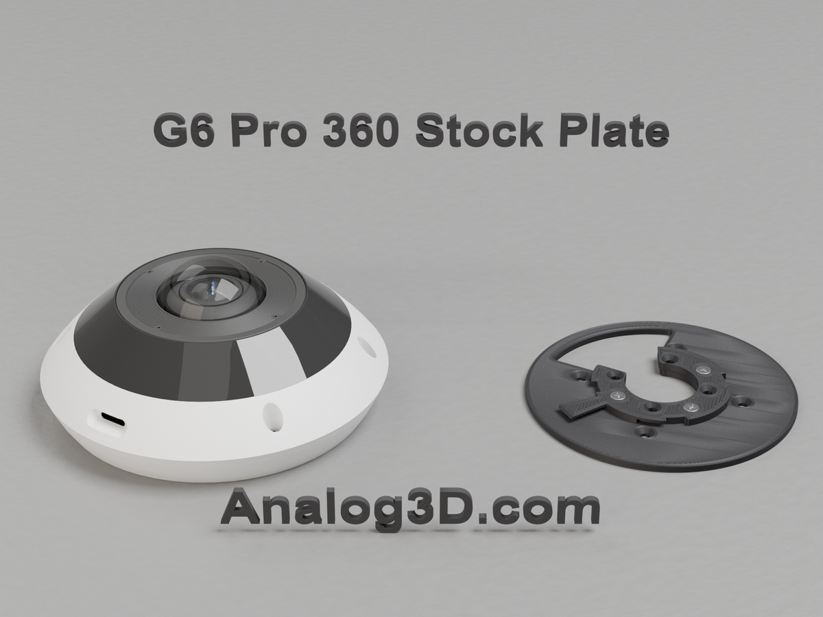 UVC-G6-Pro-360 replacement stock mounting plate next to the camera