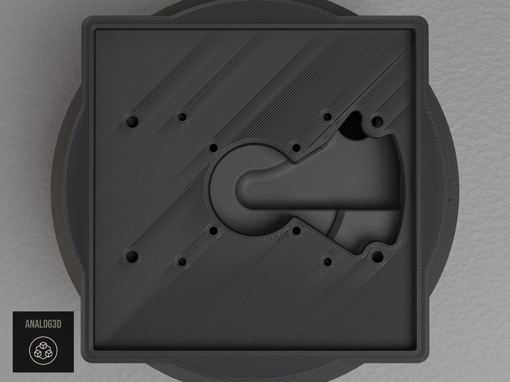 UniFi G6 Pro 360 Double Gang electrical box adapter - Black PETG - underside, camera side