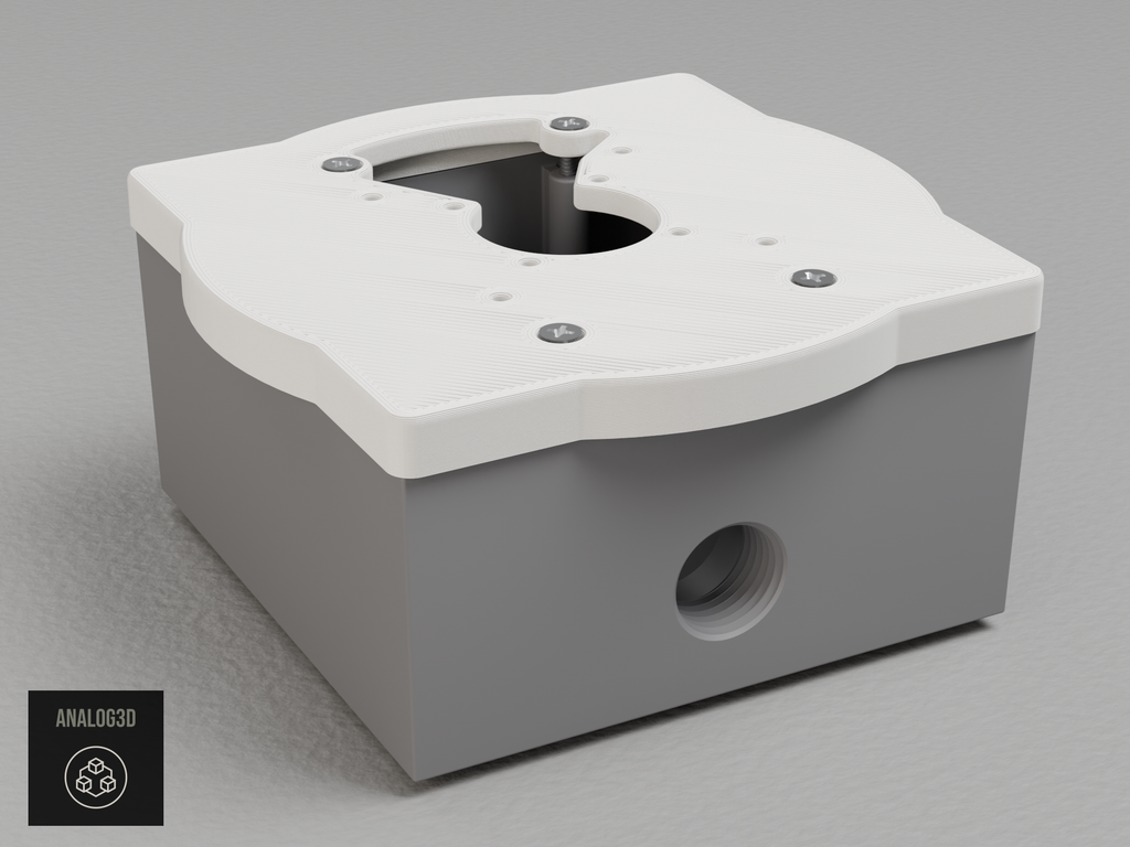 UniFi G6 Pro 360 Double Gang electrical box adapter - White PETG - on a junction box