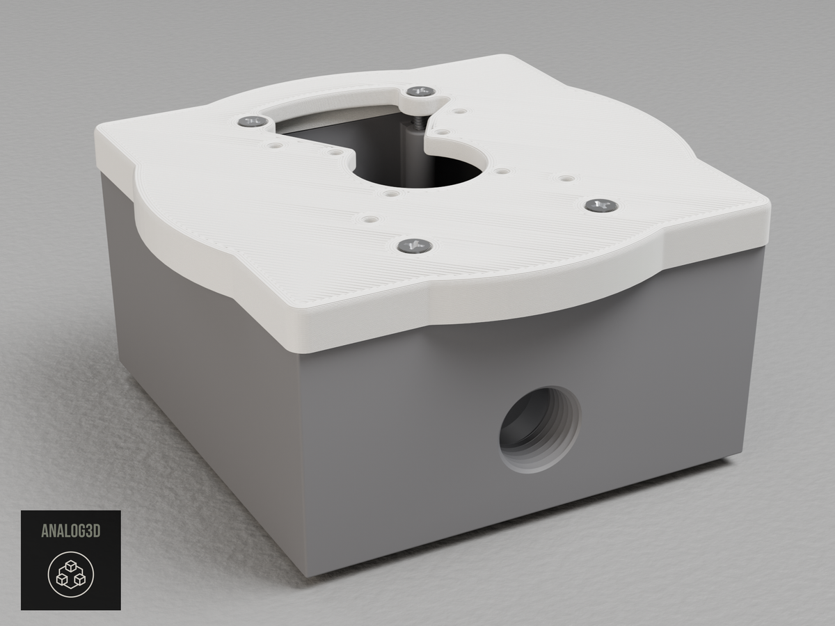 UniFi G6 Pro 360 Double Gang electrical box adapter - White PETG - on a junction box