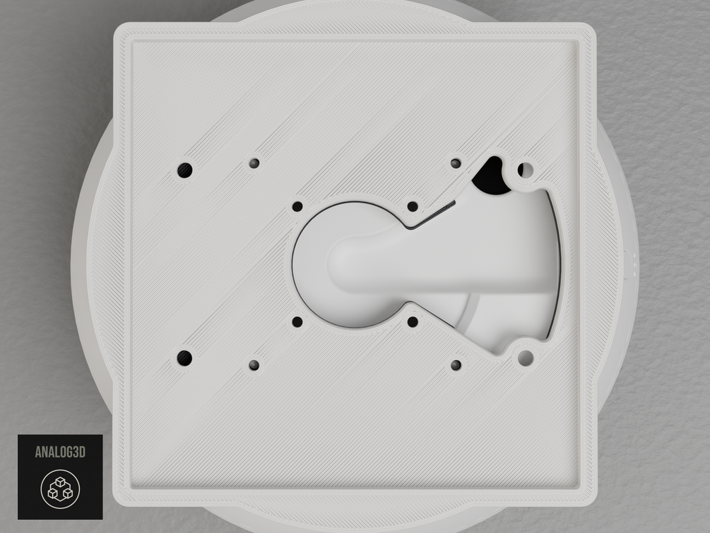 UniFi G6 Pro 360 Double Gang electrical box adapter - White PETG - underside, camera side