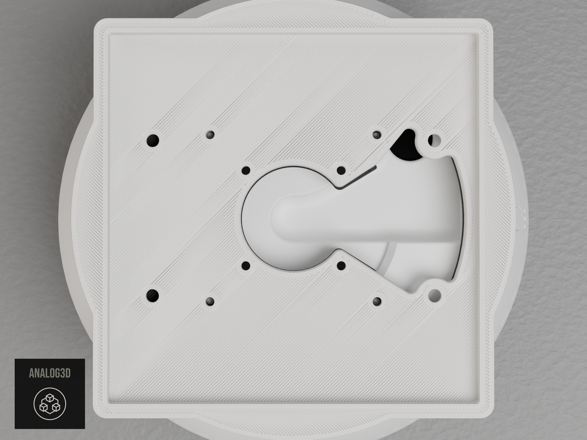 UniFi G6 Pro 360 Double Gang electrical box adapter - White PETG - underside, camera side