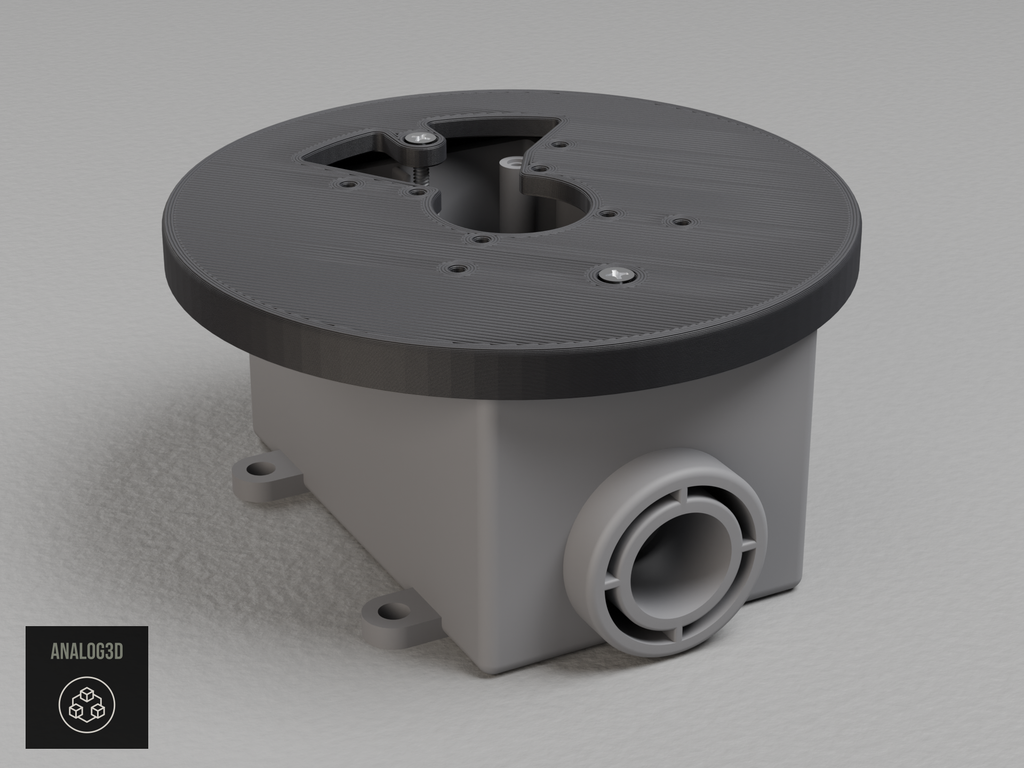 UniFi G6 Pro 360 Single Gang electrical box adapter - Black PETG - on a junction box