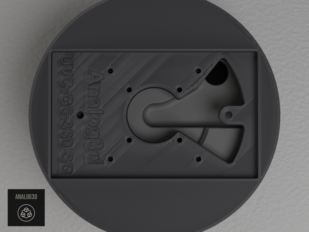 UniFi G6 Pro 360 Single Gang electrical box adapter - Black PETG - underside, camera side