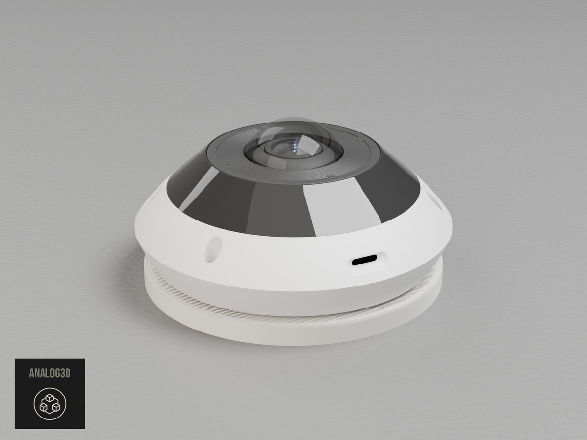 UniFi G6 Pro 360 Single Gang electrical box adapter - White PETG - with the camera and stock mounting plate