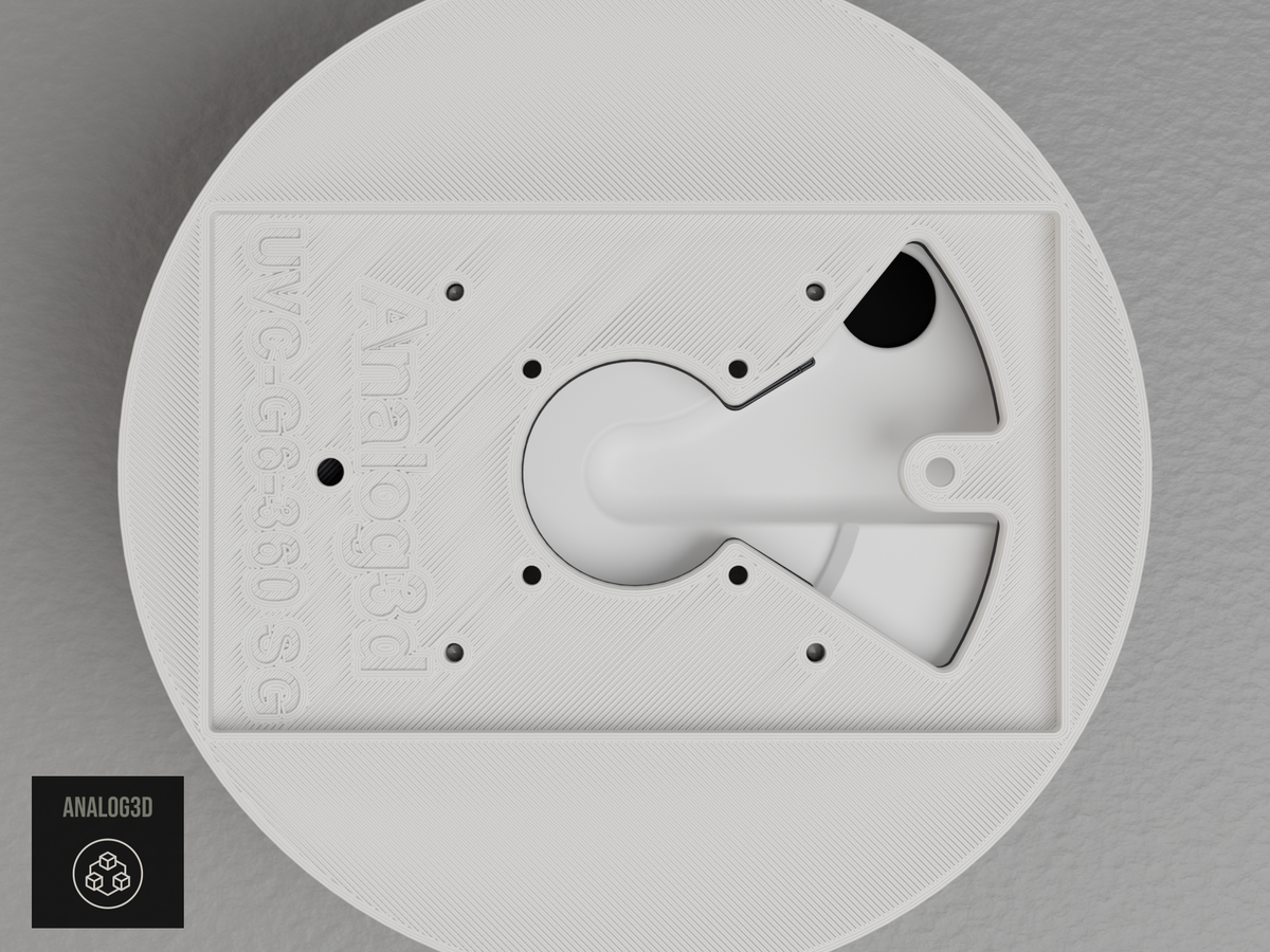 UniFi G6 Pro 360 Single Gang electrical box adapter - White PETG - underside, camera side