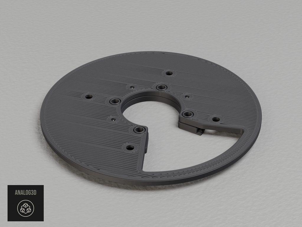 UVC-G6-Pro-360 stock mounting plate, underside view showing the bayonet fitment