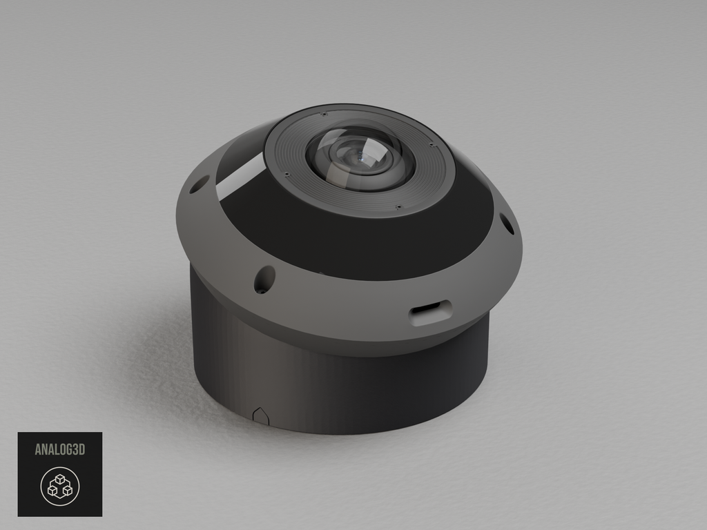 UniFi G6 Pro 360 angled wall-ceiling mount - Black PETG - 1.5 in - camera face up with the stock mounting plate and camera
