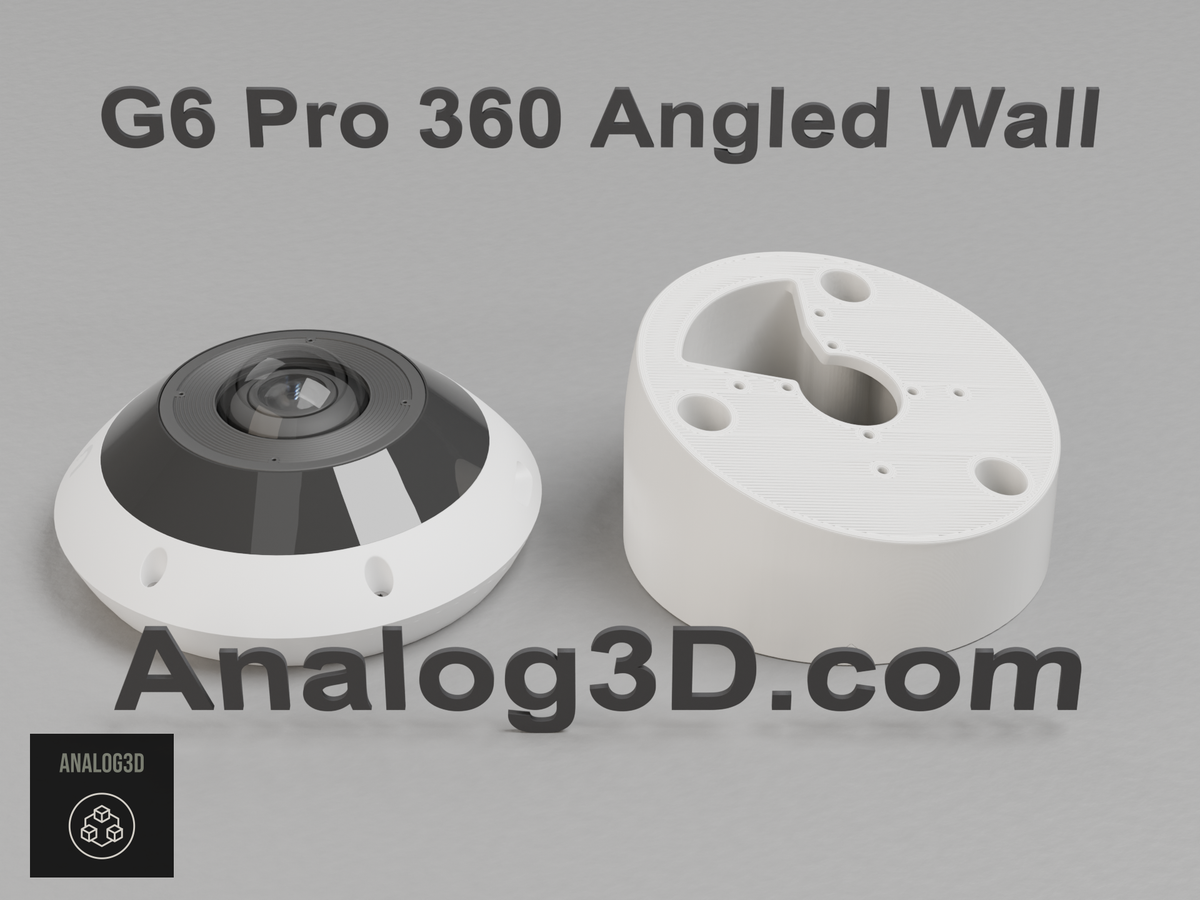 UniFi G6 Pro 360 angled wall-ceiling mount - White PETG - 1.5 in - hero with camera