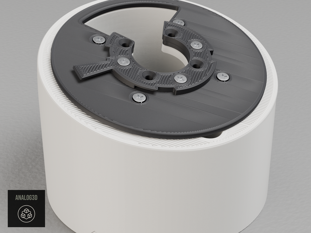 UniFi G6 Pro 360 angled wall-ceiling mount - White PETG - 2.5 in - camera face up with the stock mounting plate