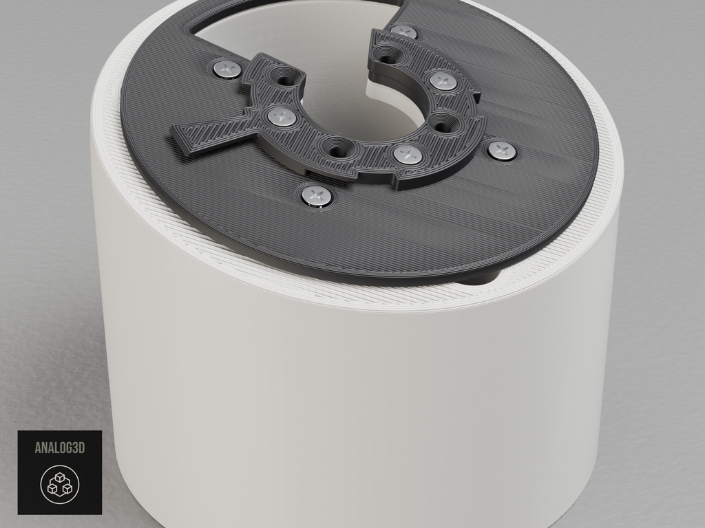 UniFi G6 Pro 360 angled wall-ceiling mount - White PETG - 3 in - camera face up with the stock mounting plate