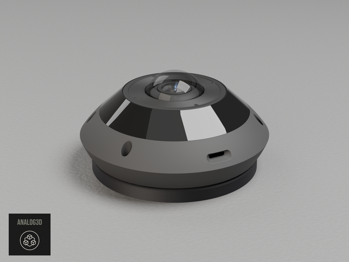 Ubiquiti UVC-G6-Pro-360 on a black PETG Hikvision CB110 adapter plate
