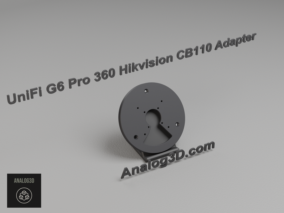 Black PETG Hikvision CB110 adapter plate for the Ubiquiti UVC-G6-Pro-360