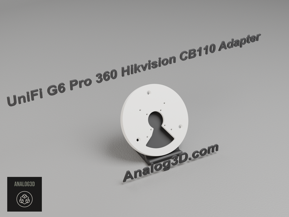 White PETG Hikvision CB110 adapter plate for the Ubiquiti UVC-G6-Pro-360