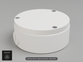 White PETG blank cover plate on a Hikvision CB110 junction box