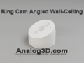 Ring Spotlight and Outdoor Cam angled wall-ceiling mount, 1 inch extension, White PETG, product render