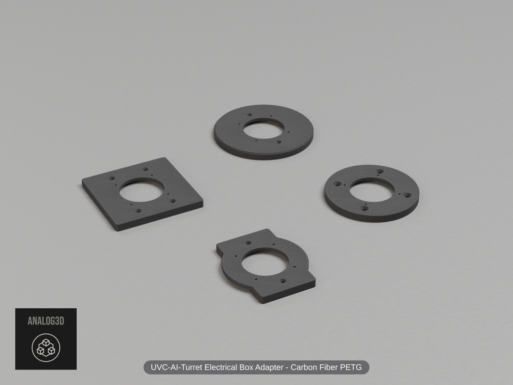 UVC-AI-Turret Electrical Box Mount Adapters - Single Gang - Double Gang - 4 Inch Round