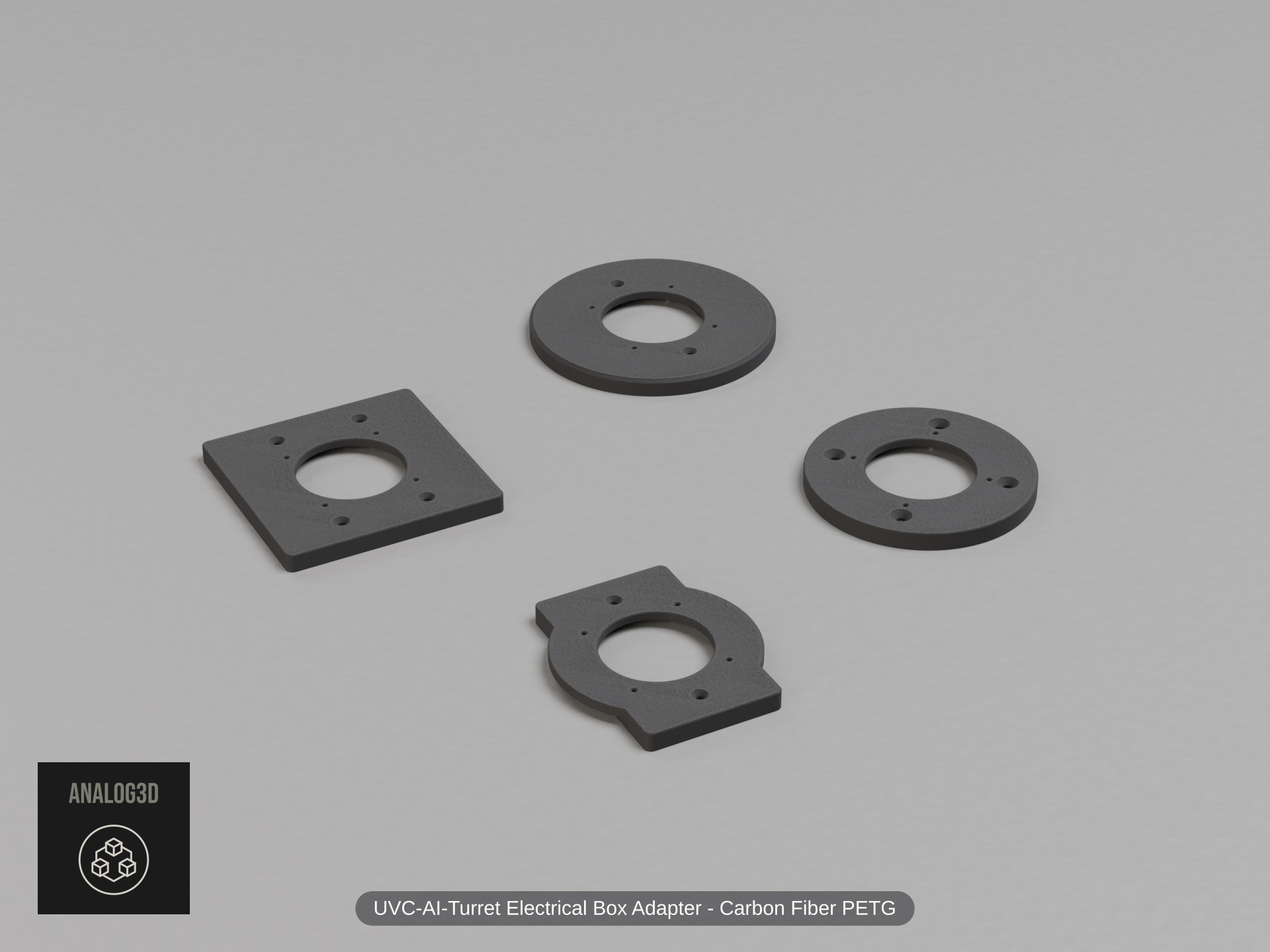 UVC-AI-Turret Electrical Box Mount Adapters - Single Gang - Double Gang - 4 Inch Round