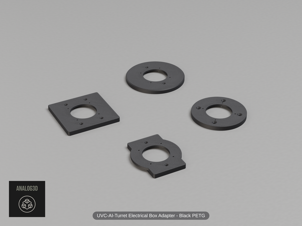 UVC-AI-Turret Electrical Box Mount Adapters - Single Gang - Double Gang - 4 Inch Round