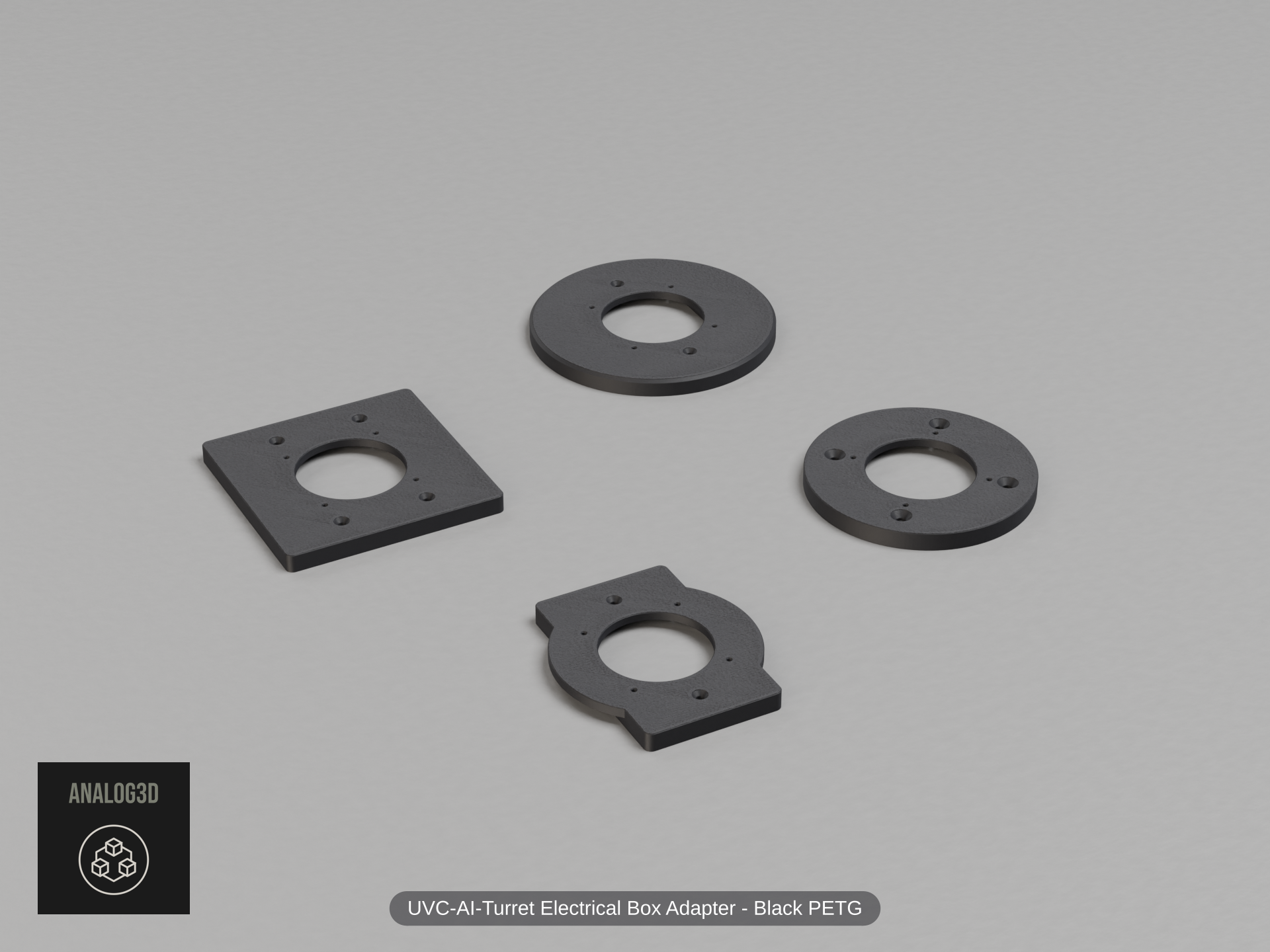UVC-AI-Turret Electrical Box Mount Adapters - Single Gang - Double Gang - 4 Inch Round