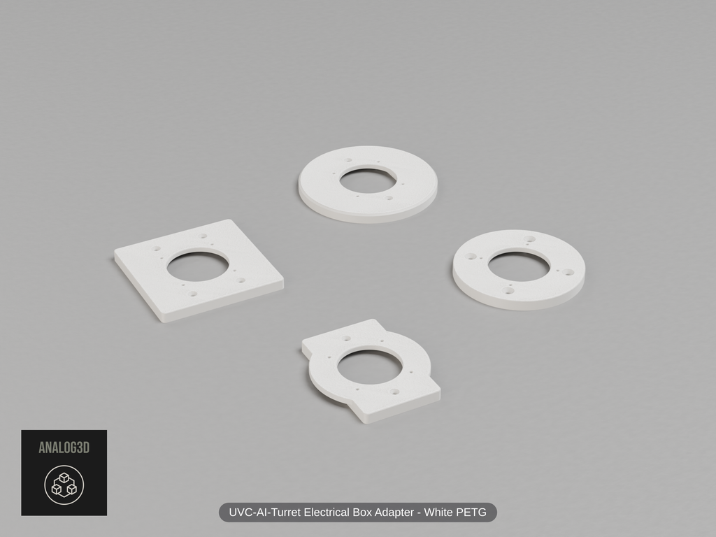 UVC-AI-Turret Electrical Box Mount Adapters - Single Gang - Double Gang - 4 Inch Round